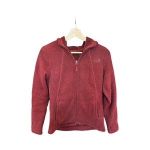 Dark red The North Face fleece zip up hoodie. Women’s size US small.